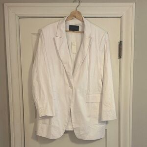 Banana Republic White Linen Blend Blazer NWT 18
